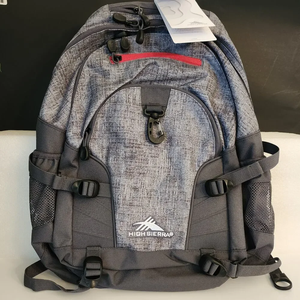NWT High Sierra Gray Loop Tech Tablet Backpack Padded Shoulder Straps 19×13.5×8